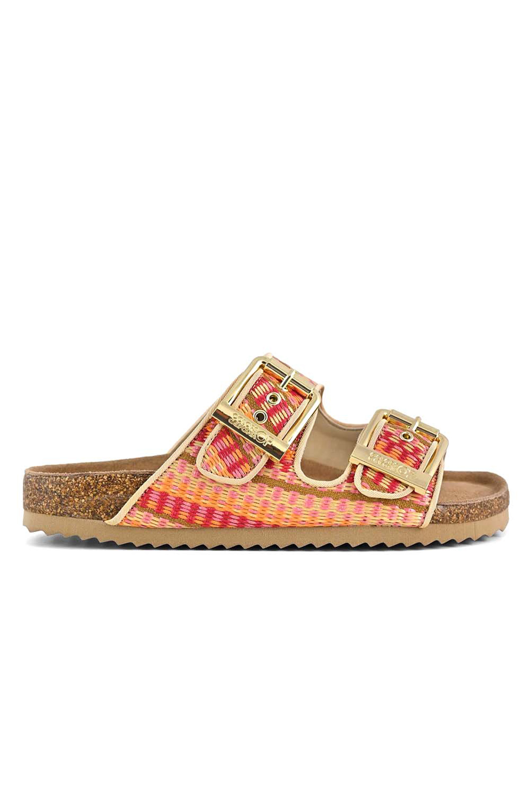 Colors Of California Colors Of California - TWO BUCKLE SANDAL IN RAFIA - SUNC
